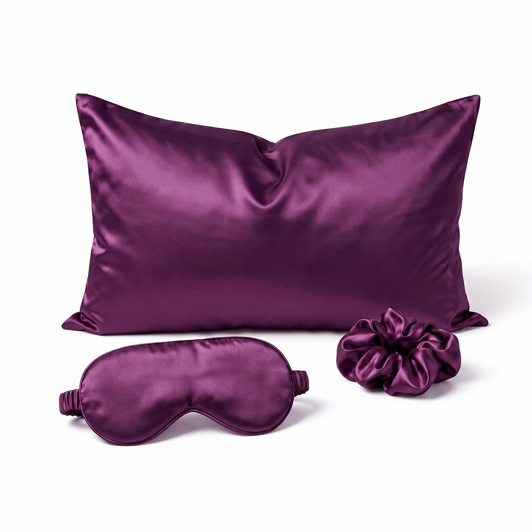 Pink Luxury Faux Silk Sleep Gift Set - 4-Piece Eye Mask, Pillowcase & Scrunchies for Relaxation & Comfort (Copy)