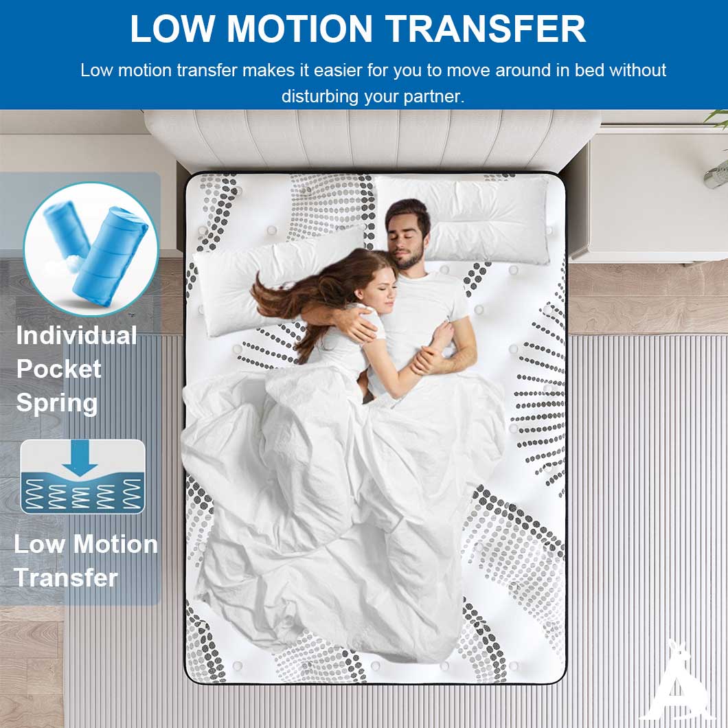 Audreamy Aurora Mattress – 34cm Ergonomic 4D Spa-Like Plush Soft Euro Top Bamboo Fiber Fabric 7-Zone Pocket Spring Medium