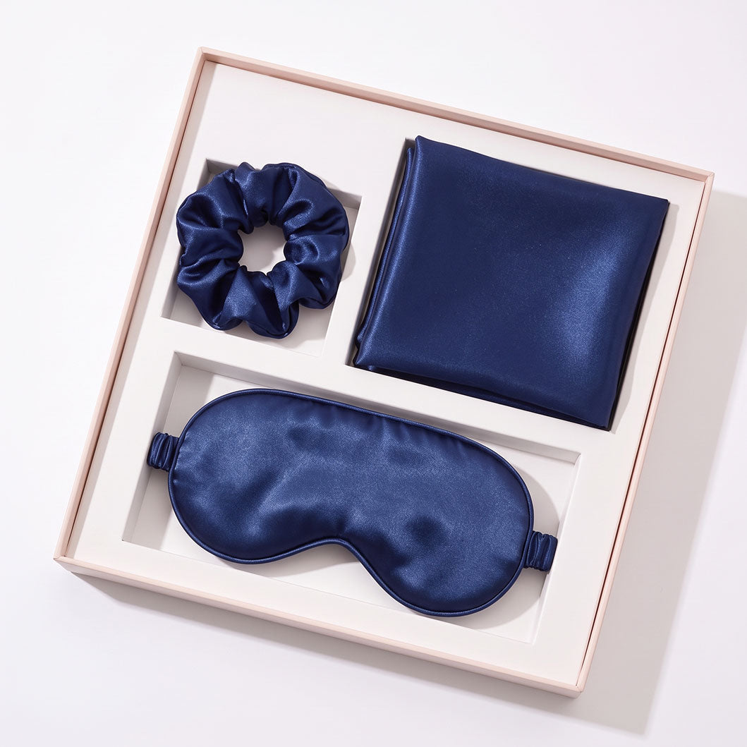 Pink Luxury Faux Silk Sleep Gift Set - 4-Piece Eye Mask, Pillowcase & Scrunchies for Relaxation & Comfort (Copy)