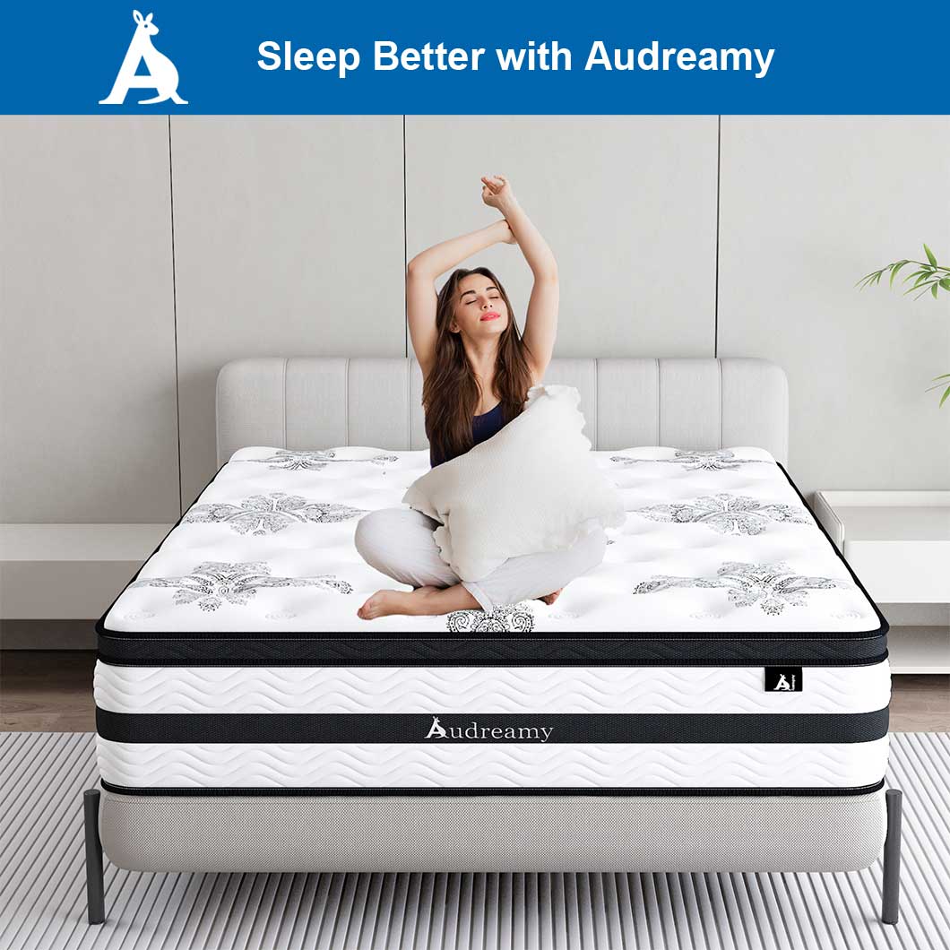 Audreamy Athens Mattress – 34cm Spa-Like Plush Soft Euro Top 7-Zone Pocket Spring 5D Support Medium
