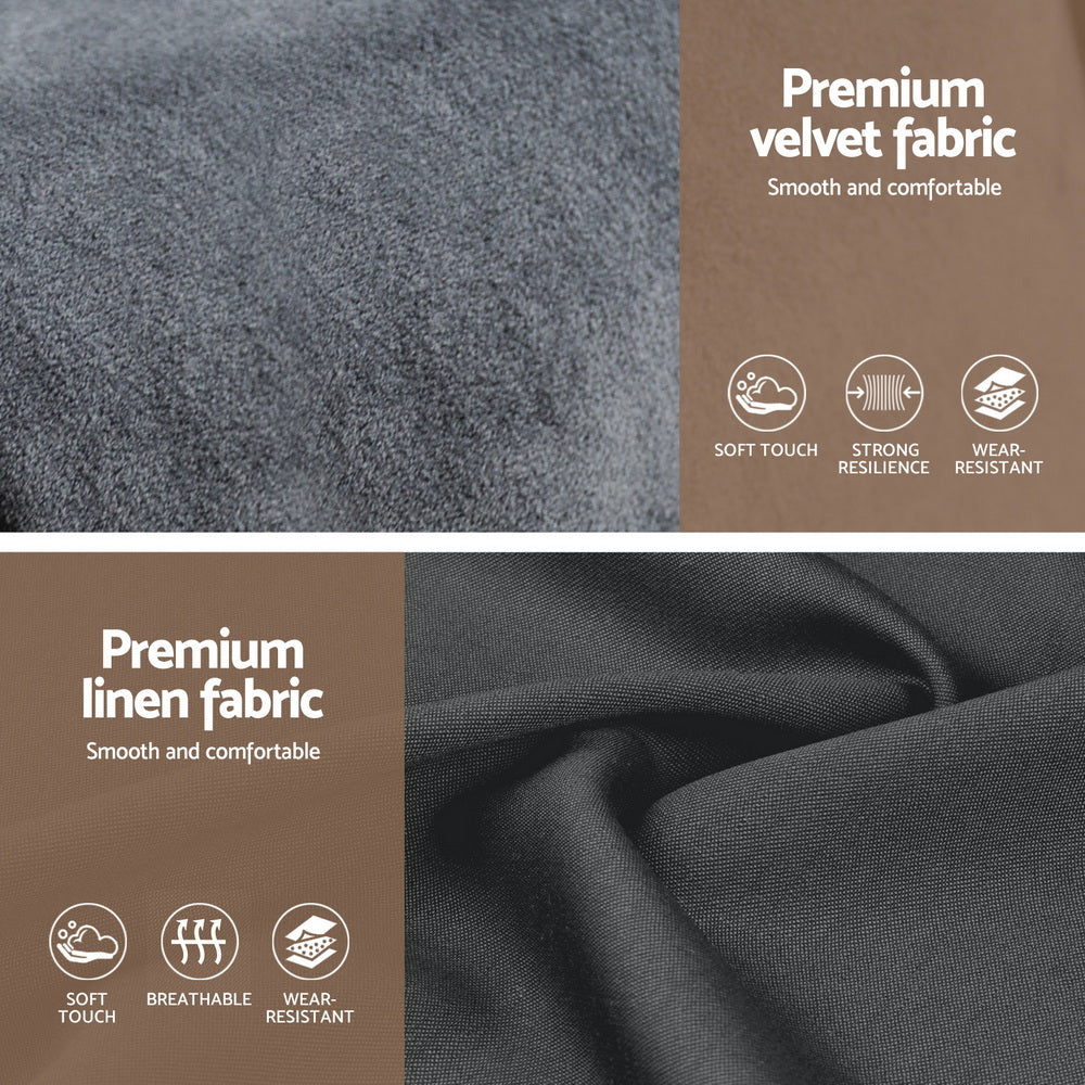 Artiss King Bed Frame with Storage Grey Velvet Headboard Gas Lift Platform Base