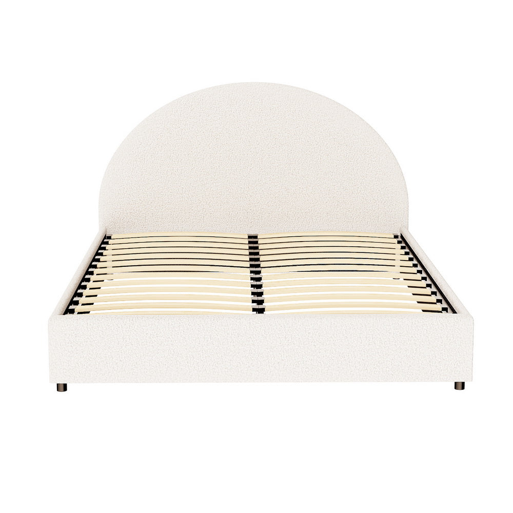 Artiss Bed Frame Gas Lift Strorage Beds Base Platform Boucle Fabric Queen ELLA