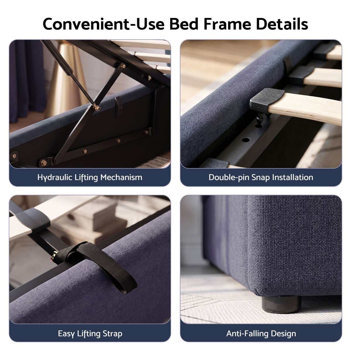 Artiss Double Bed Frame with Lift Up Storage and USB Ports Grey