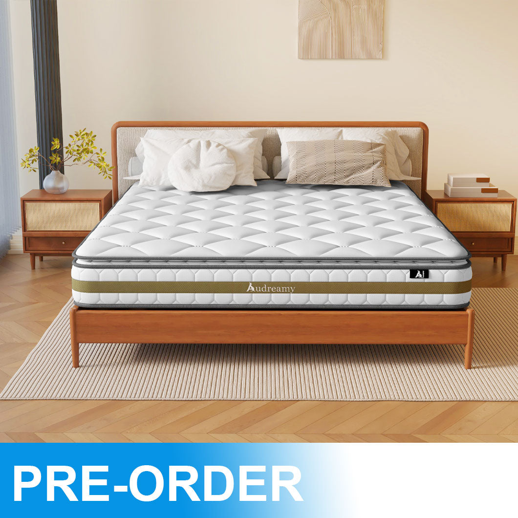 Audreamy Bondi Mattress 22cm Pillow Top – Cloud Comfort Bamboo Fiber Fabric Memory Foam Support Bonnell Medium Firm King