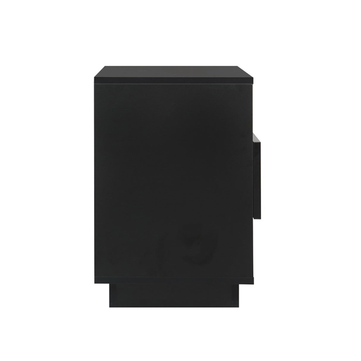 Artiss 2x Bedside Table LED with 2 Shelves - HANA Black