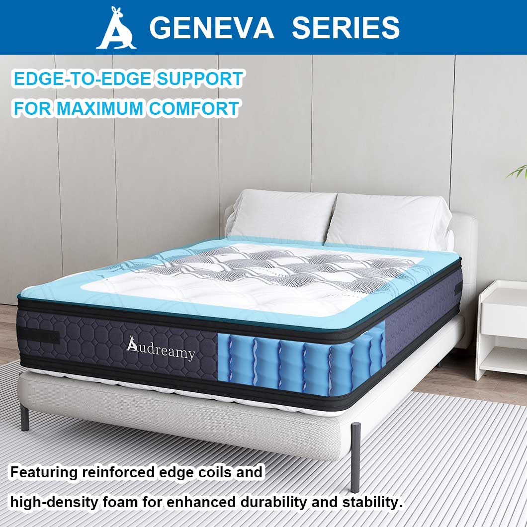 Audreamy Geneva Mattress – 36cm Euro Top Cool Gel Foam 7-Zone Pocket Spring Dual-Sided Firmness Medium Soft/Firm (King Single)