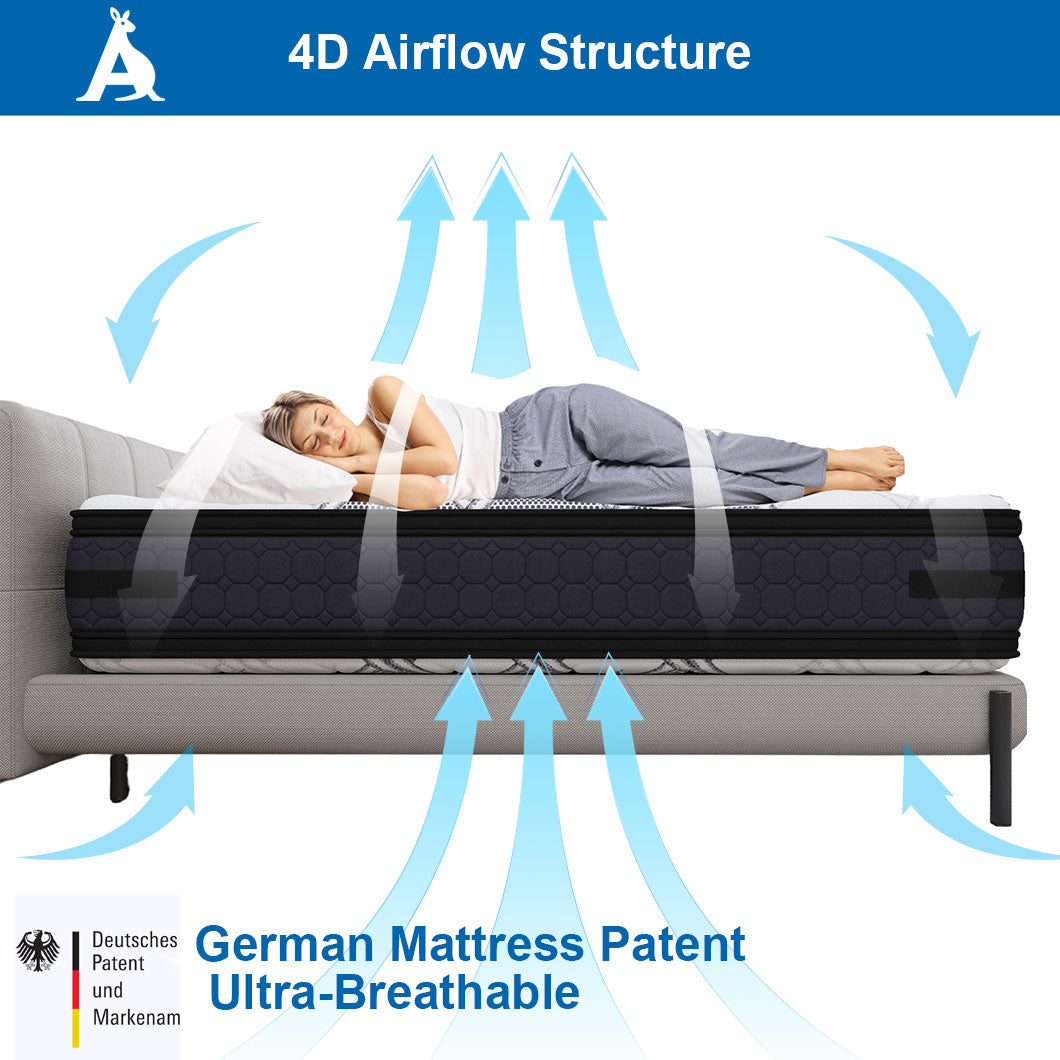 Audreamy Geneva Mattress – 36cm Euro Top Cool Gel Foam 7-Zone Pocket Spring Dual-Sided Firmness Medium Soft/Firm (King Single)