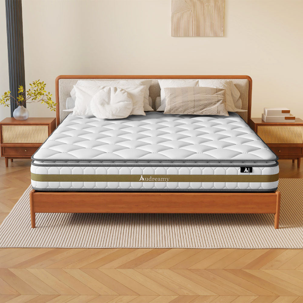 Audreamy Bondi Mattress 22cm Pillow Top – Cloud Comfort Bamboo Fiber Fabric Memory Foam Support Bonnell Medium Firm King