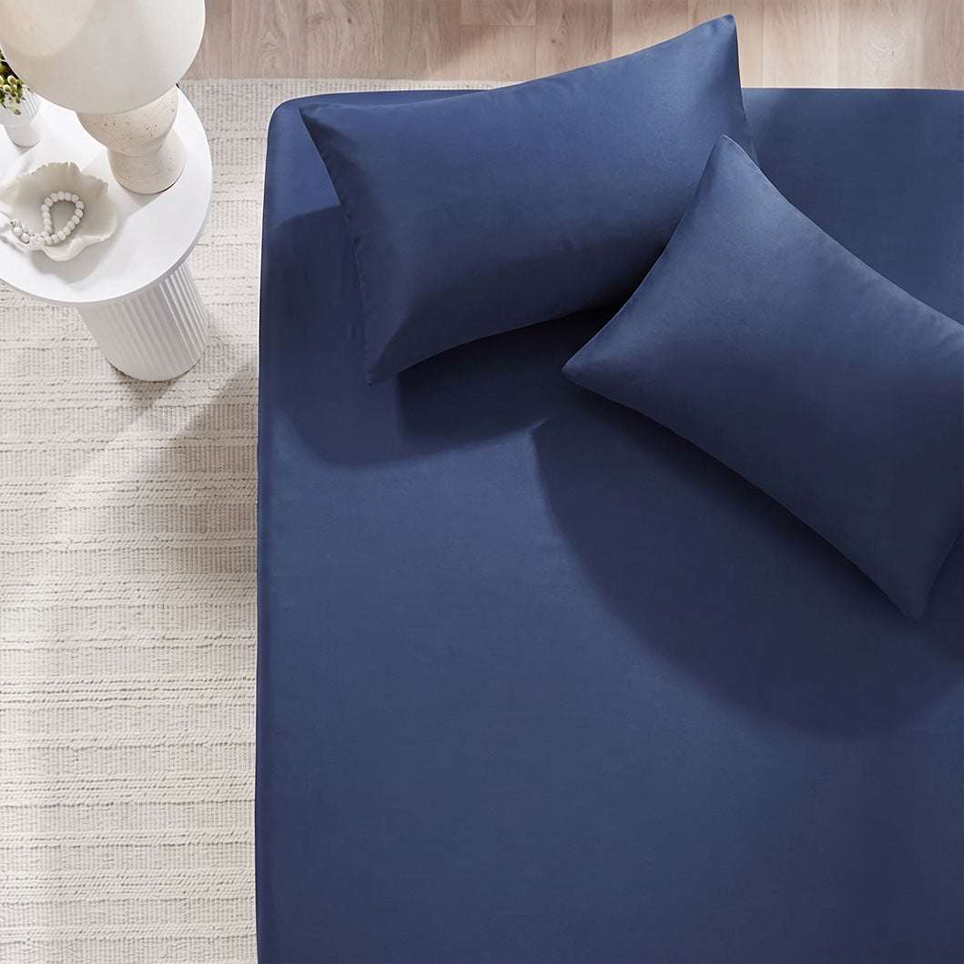 3 Piece Hotel Bamboo Cooling Fitted Sheet Set & Pillowcase -Ultra Soft 2000TC Breathable Fitted Bed Sheets Set with 37 Centimetre Deep Pocket-Cooling Sheets for Hot Sleepers(Grey,Double) (Copy)