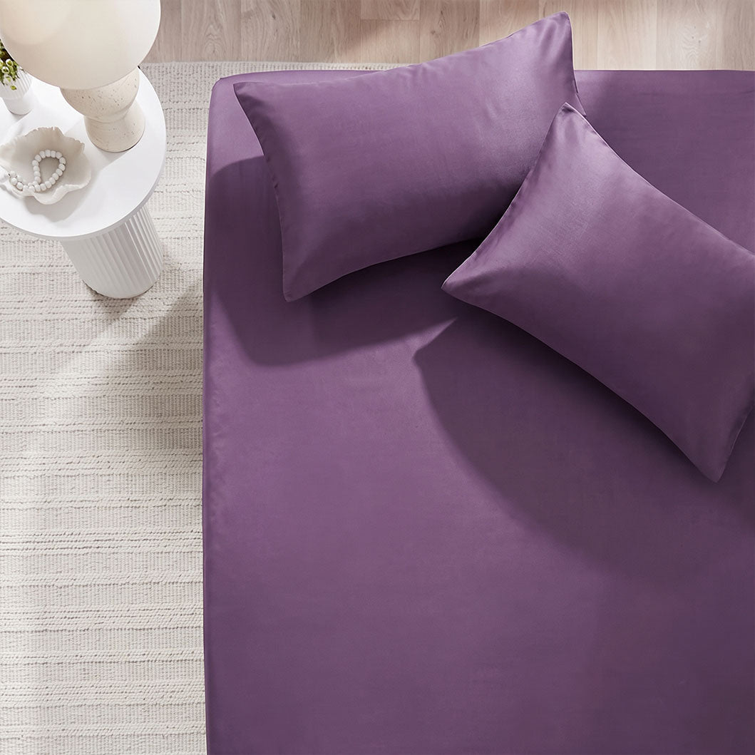 3 Piece Hotel Bamboo Cooling Fitted Sheet Set & Pillowcase -Ultra Soft 2000TC Breathable Fitted Bed Sheets Set with 37 Centimetre Deep Pocket-Cooling Sheets for Hot Sleepers(Grey,Double) (Copy)