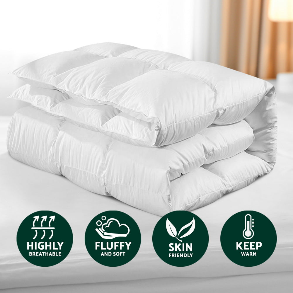Giselle Bedding 800GSM Goose Down Feather Quilt Winter Blanket Duvet Comforter Single