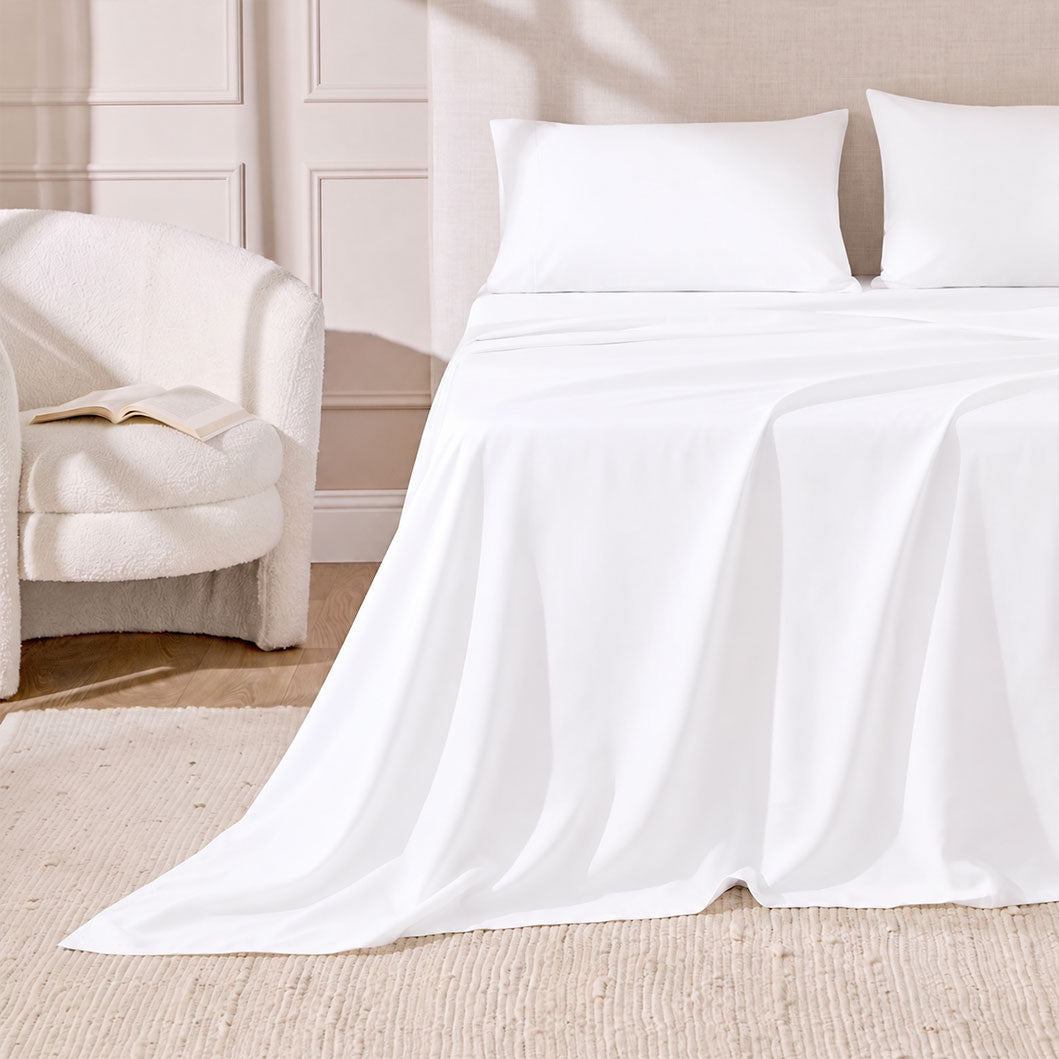 Hotel Soft Bed Sheet Set- Bedding Sheets & Pillowcases Breathable Bedding Wrinkle, Fade, Stain Resistant-Deep Pocket Flat Fitted Bed Sheet Set