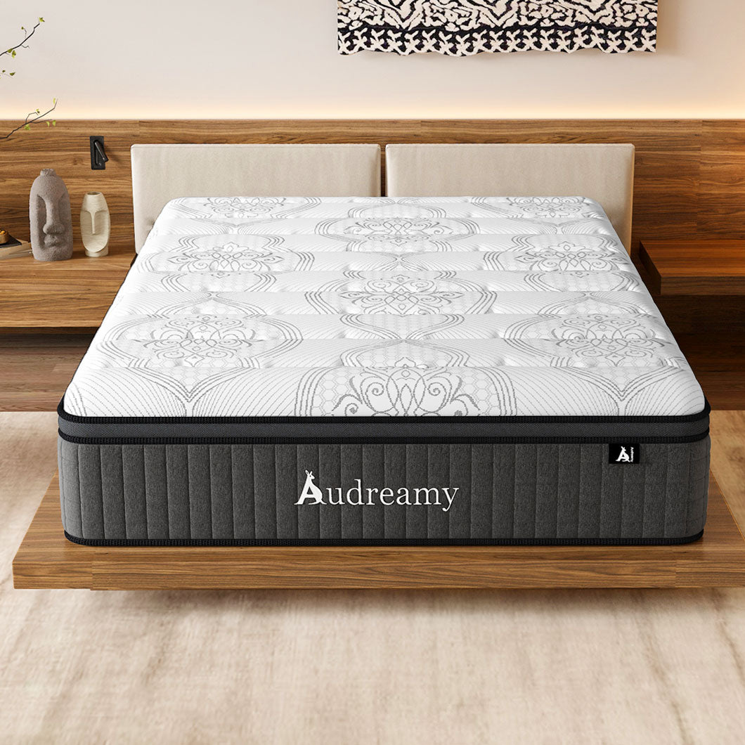 Audreamy Rome Mattress – 34cm Euro Top 100% Natural Latex Memory Foam 9-Zone Pocket Spring Hybrid Medium Firm