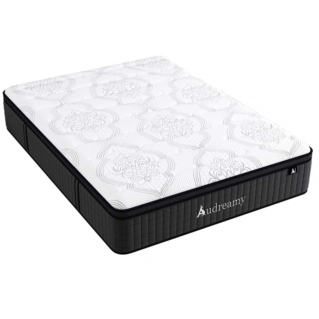 Audreamy Rome Mattress – 34cm Euro Top 100% Natural Latex Memory Foam 9-Zone Pocket Spring Hybrid Medium Firm (Queen)
