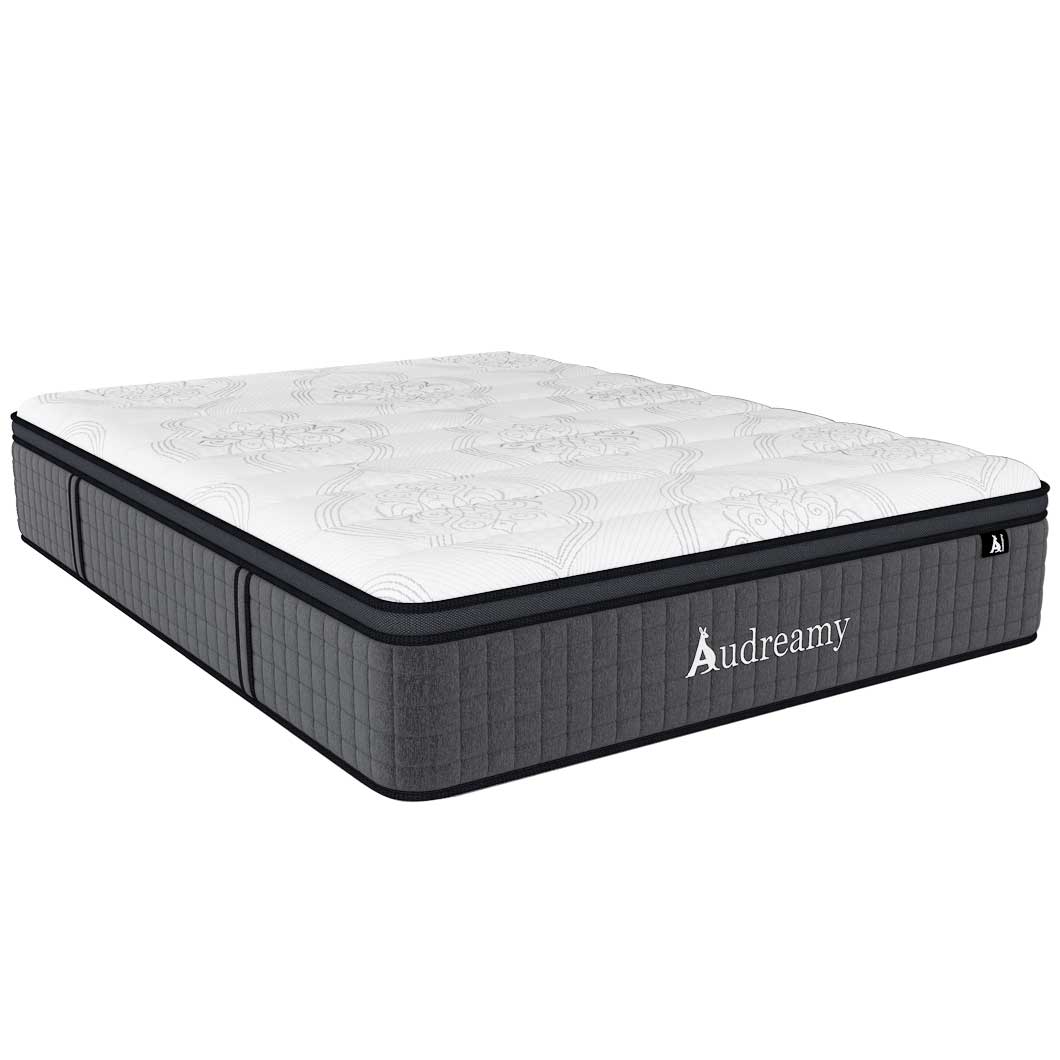 Audreamy Rome Mattress – 34cm Euro Top 100% Natural Latex Memory Foam 9-Zone Pocket Spring Hybrid Medium Firm (Double)