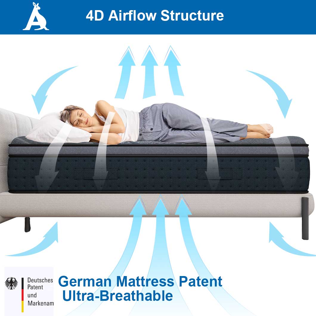 Audreamy Siena Mattress – 35cm Plush Euro Top Bamboo Charcoal Fabric 7-Zone Pocket Spring Medium Firm