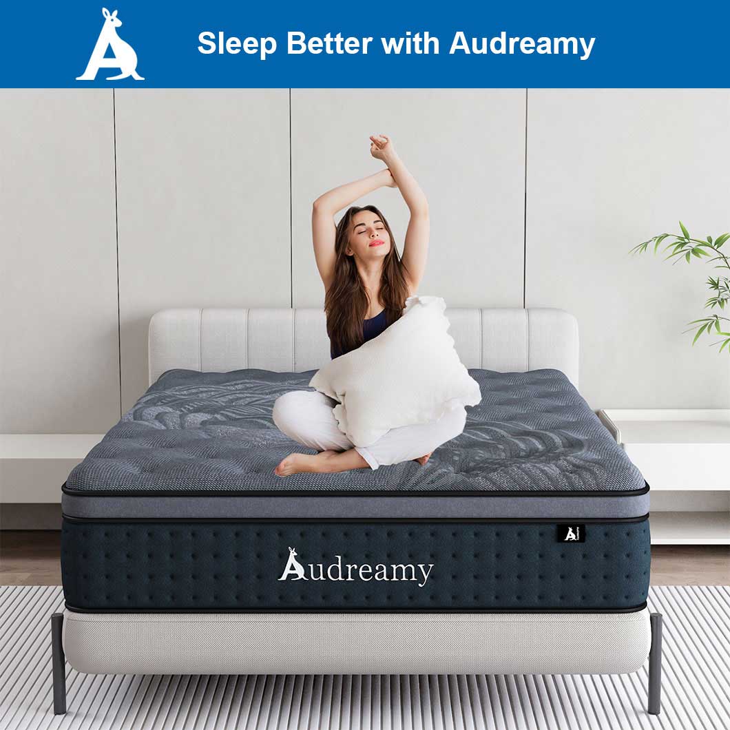 Audreamy Siena Mattress – 35cm Plush Euro Top Bamboo Charcoal Fabric 7-Zone Pocket Spring Medium Firm (Queen)