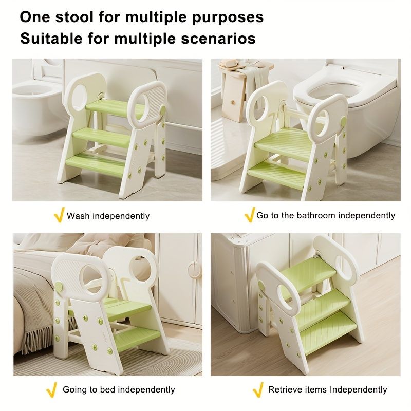 White children's washing stairs, kids bathroom steps, toddler step stool, bathroom stool for kids, child hygiene steps, kids self-care steps, bathroom ladder for kids