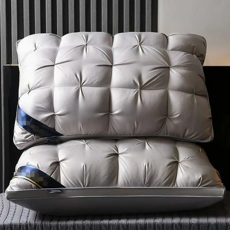 Luxury Pillow Quilted Pillow High-Quality Pillow Comfortable Pillow Bedding - White - Size 700g medium pillow