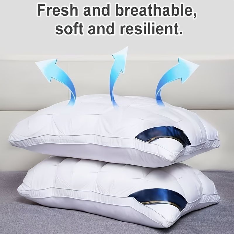 Luxury Pillow Quilted Pillow High-Quality Pillow Comfortable Pillow Bedding - White - Size 700g medium pillow