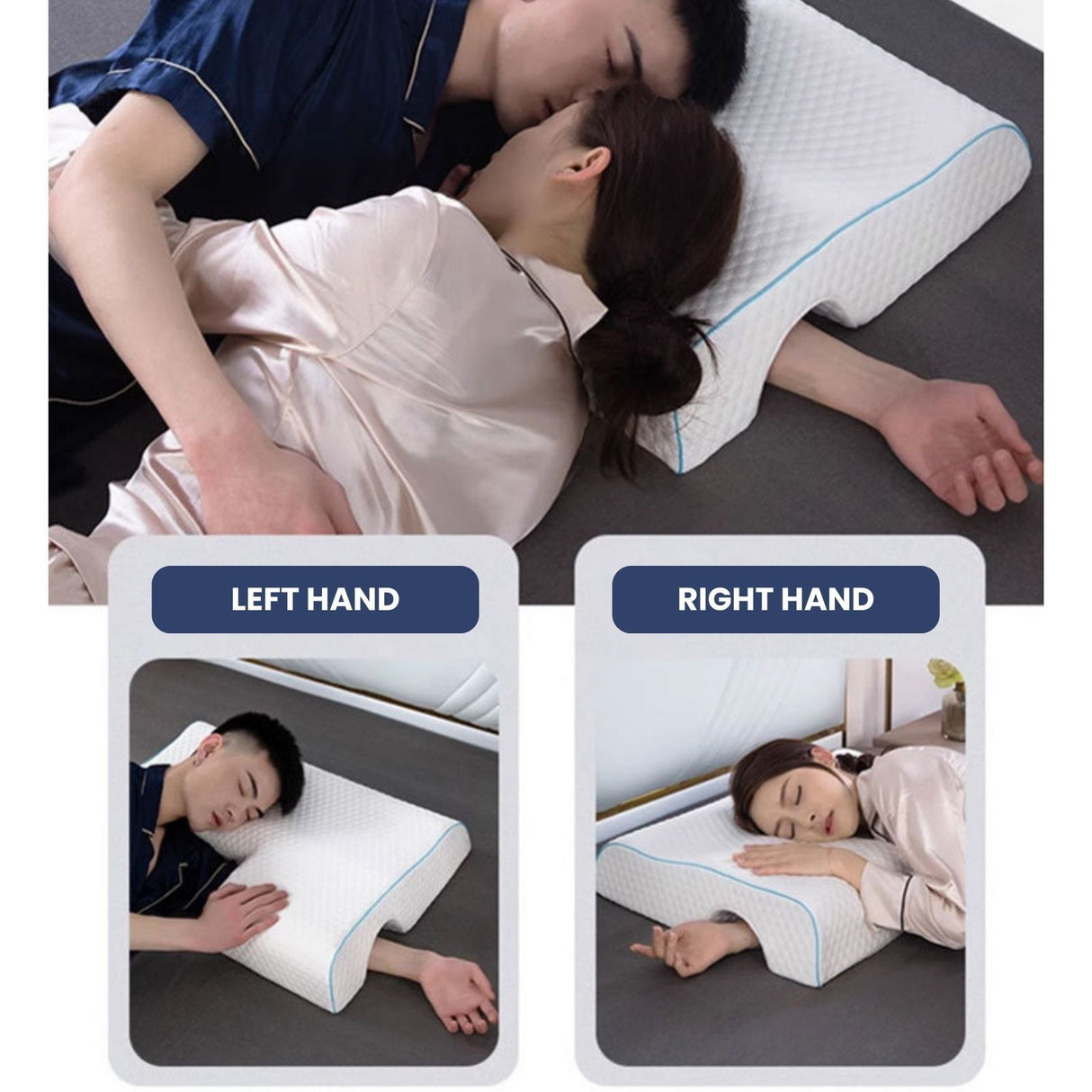 Couple Arch Pillow, Zero Pressure Pillow Slow Rebound No Pressure Hand, Pillow, Couple Sleep Double Memory Pillow-LEFT