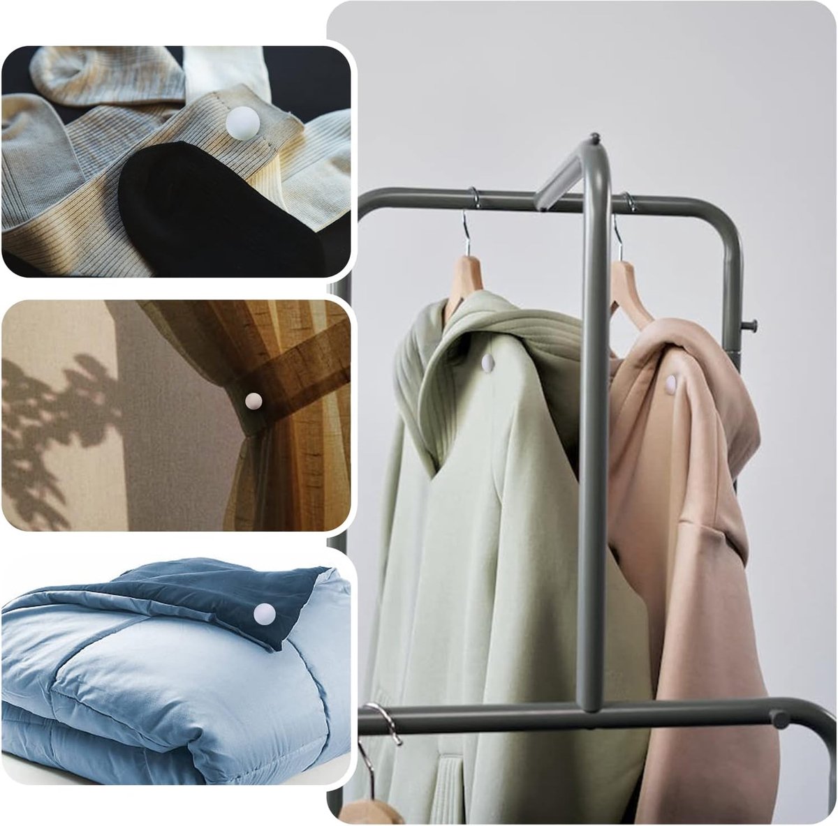Duvet Clips - 16 Pieces - Duvet Threader - Sturdy Duvet Clips - Duvet Cover Tie - Clips - Duvet Pegs - Thick Duvet Clip for Sheet - Quilt Clips - Duvet Clamps - Bedding Fastening Accessories - White
