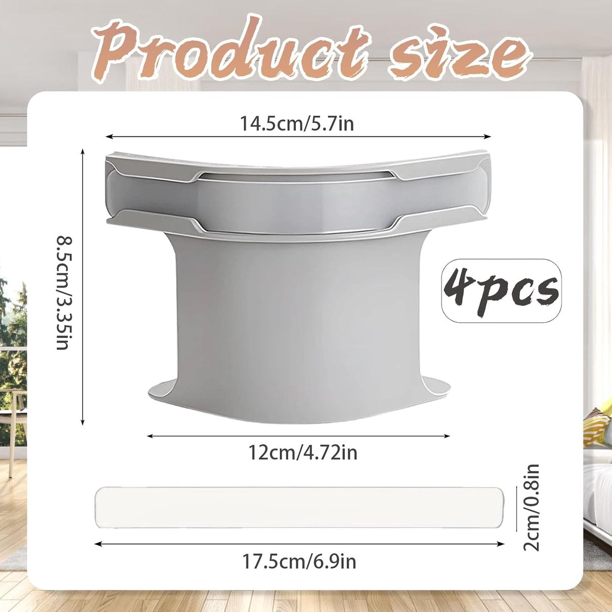 4 pieces - Sheet holder - Bed sheet holder - Duvet clips - Sheet clamps - with fastening strips - removable fitted sheet corner holders - bed clips - corner holders for covers - for mattress protectors, bedding, blankets - 15*12*8.5 cm - grey