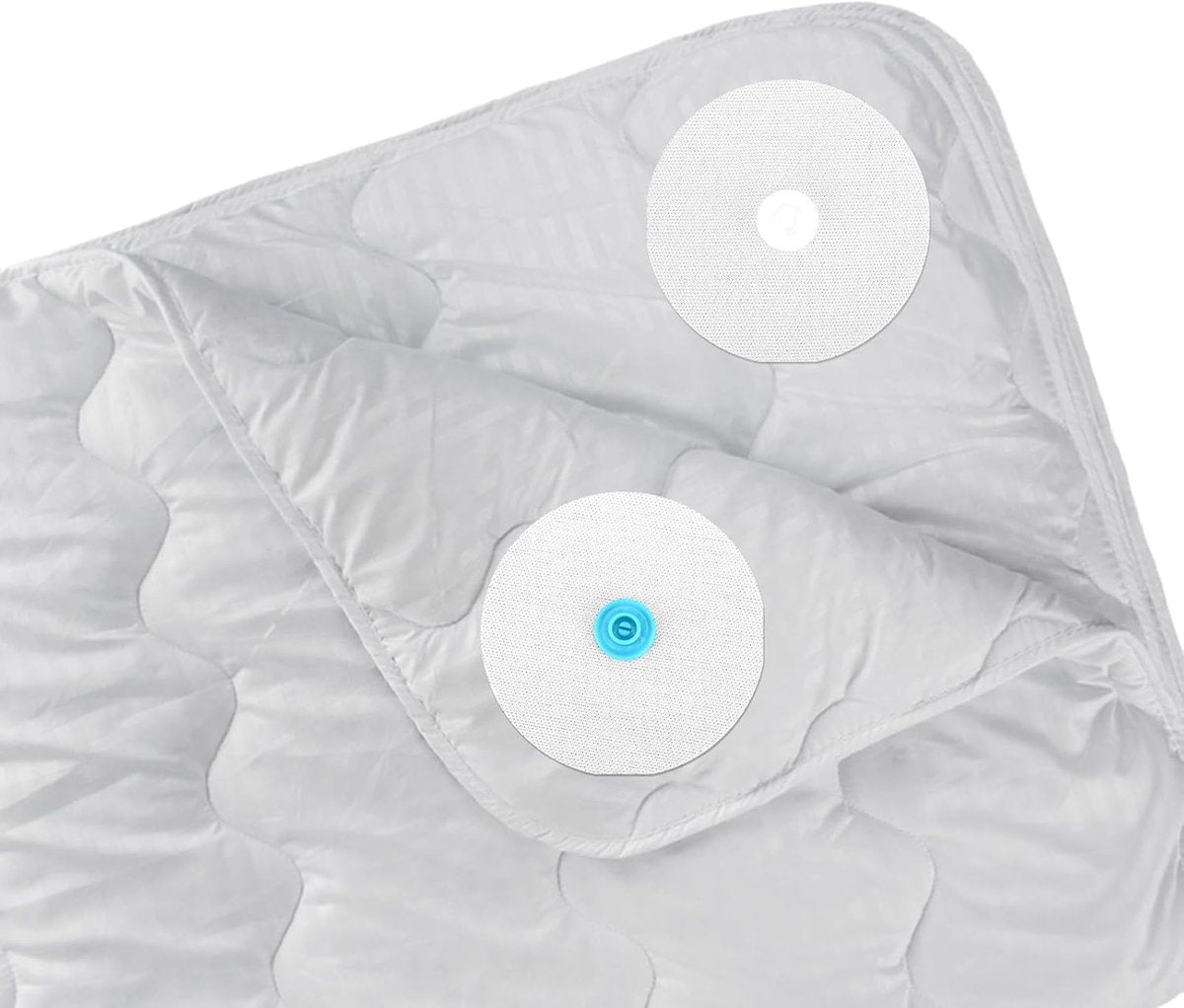Bedding Snaps - 10 Pairs - Duvet Cover Snaps - Polyester - Plastic - Duvet Clips - Iron-On Duvet Fasteners to Hold Duvet - Duvet Clamps - Bed Sheet Tensioners - 60mm - White
