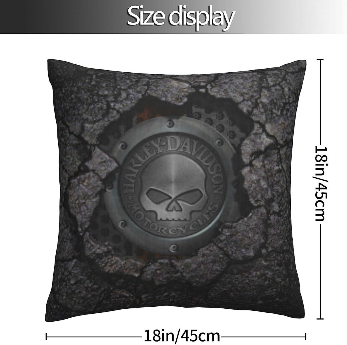 Harley Davidson Decorative Pillowcase H-400 Soft Warm Cover Compatible with Bed Sofa Outdoor Cushions