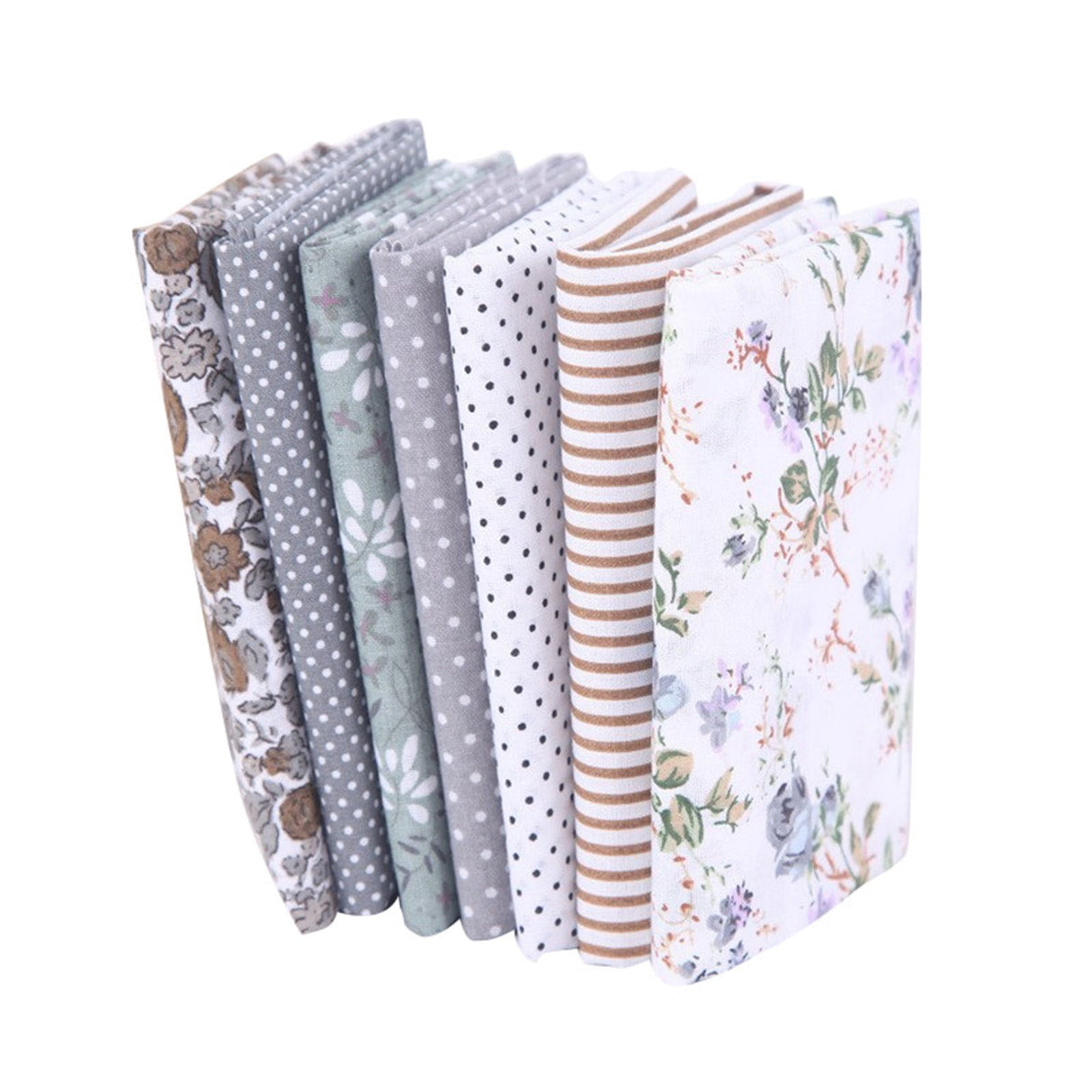 Tdoenbutw clearance Cotton Crafts Fabric Bundle Patchwork Squares Quilting Sewing Patchwork DIY 7PCS 7PC DIY Fabric fall fabric squares clearance sale Z-White