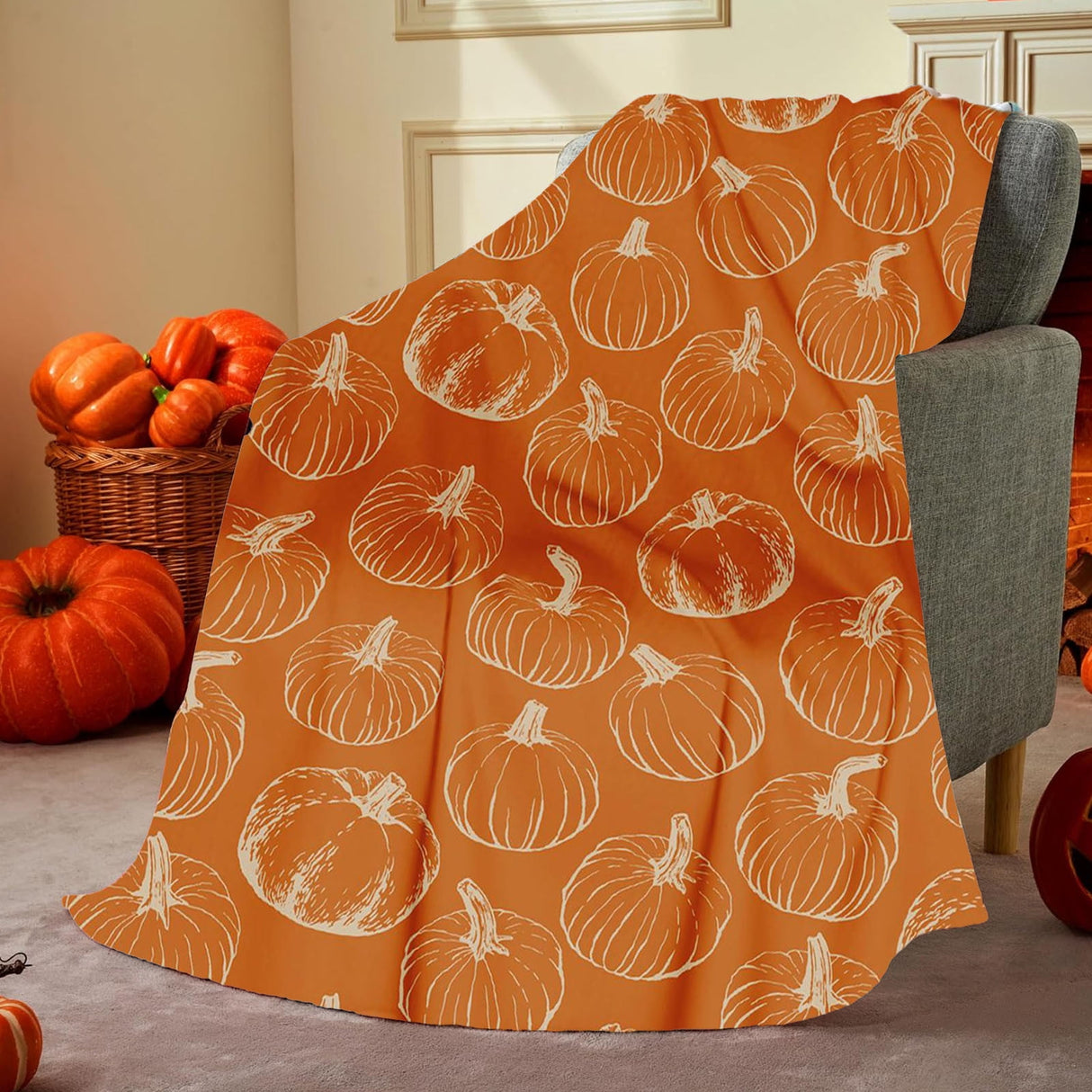 Xuniizn Fall Throw Blanket Breathable Fleece Blanket,28x39" Soft & Skin-Friendly High-Density Fall Blanket Warm, Heat-Locking, Machine-Washable, A Cozy Choice for Autumn & Winter Home Use F#Multicolor(39x30")