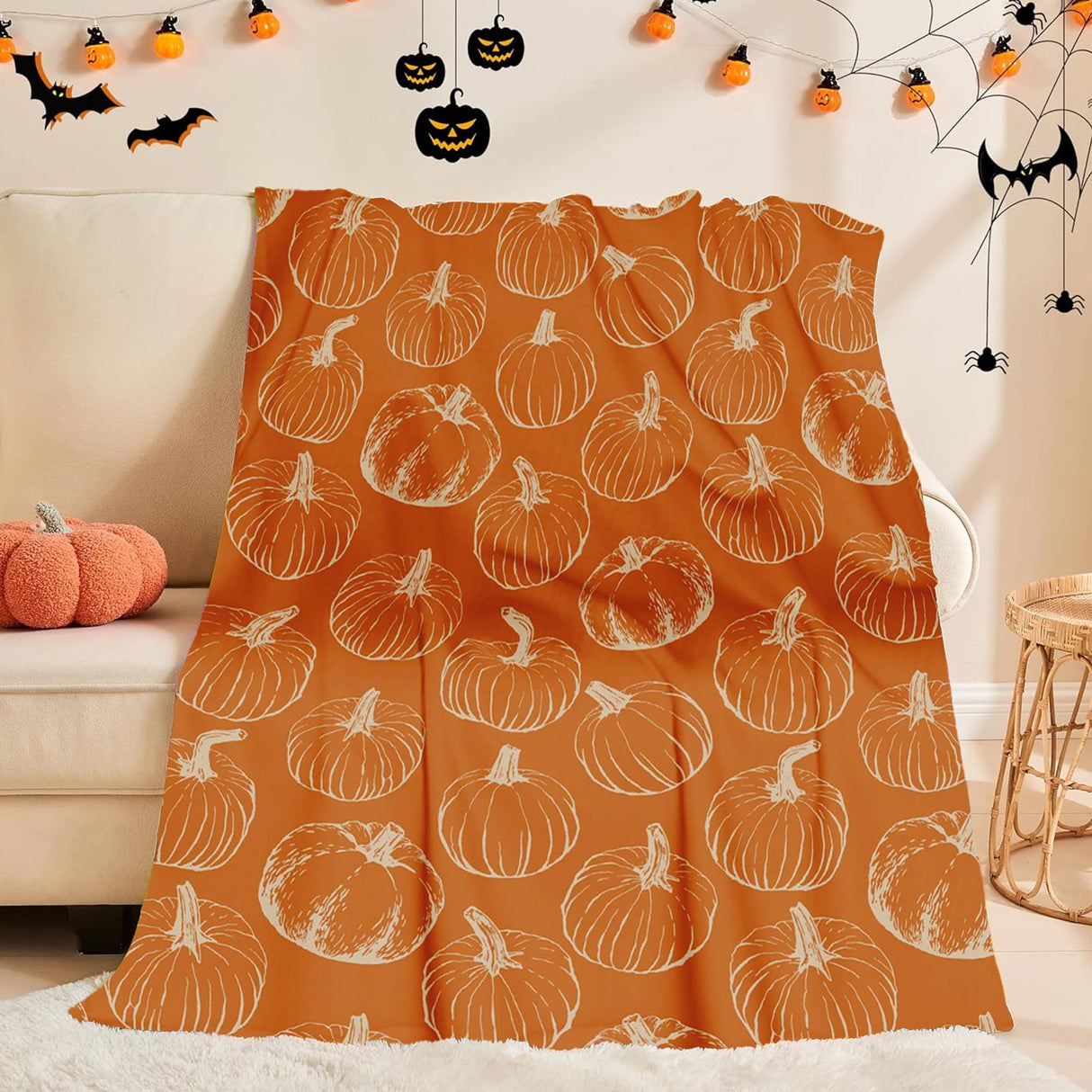Xuniizn Fall Throw Blanket Breathable Fleece Blanket,28x39" Soft & Skin-Friendly High-Density Fall Blanket Warm, Heat-Locking, Machine-Washable, A Cozy Choice for Autumn & Winter Home Use F#Multicolor(39x30")