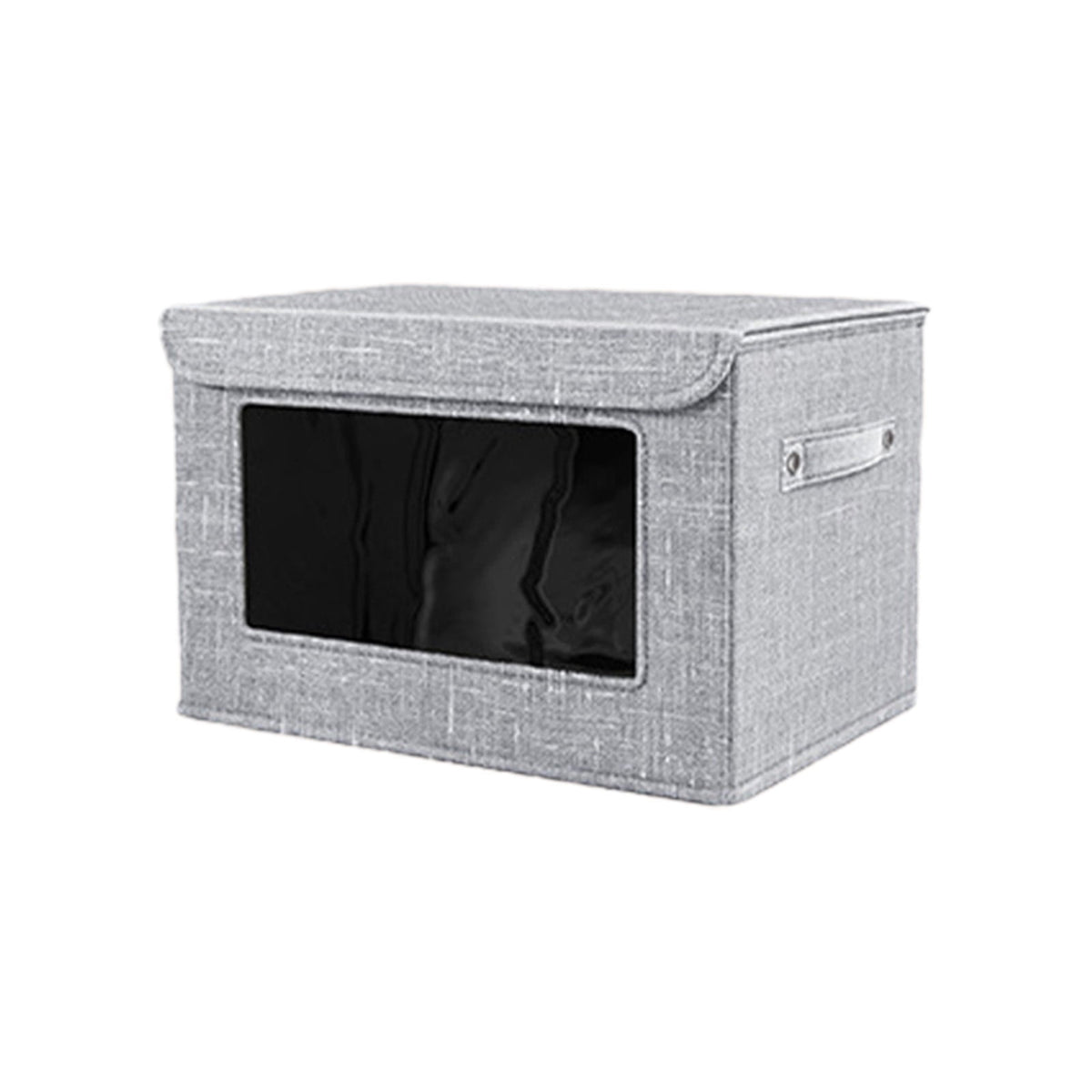 Wzzjkit Clothes Storage Bins, Foldable Storage Bin for Clothes, Clothing Storage Bins with Lid, Linen Storage Box with Clear Window& Zippers& Sturdy Handles S