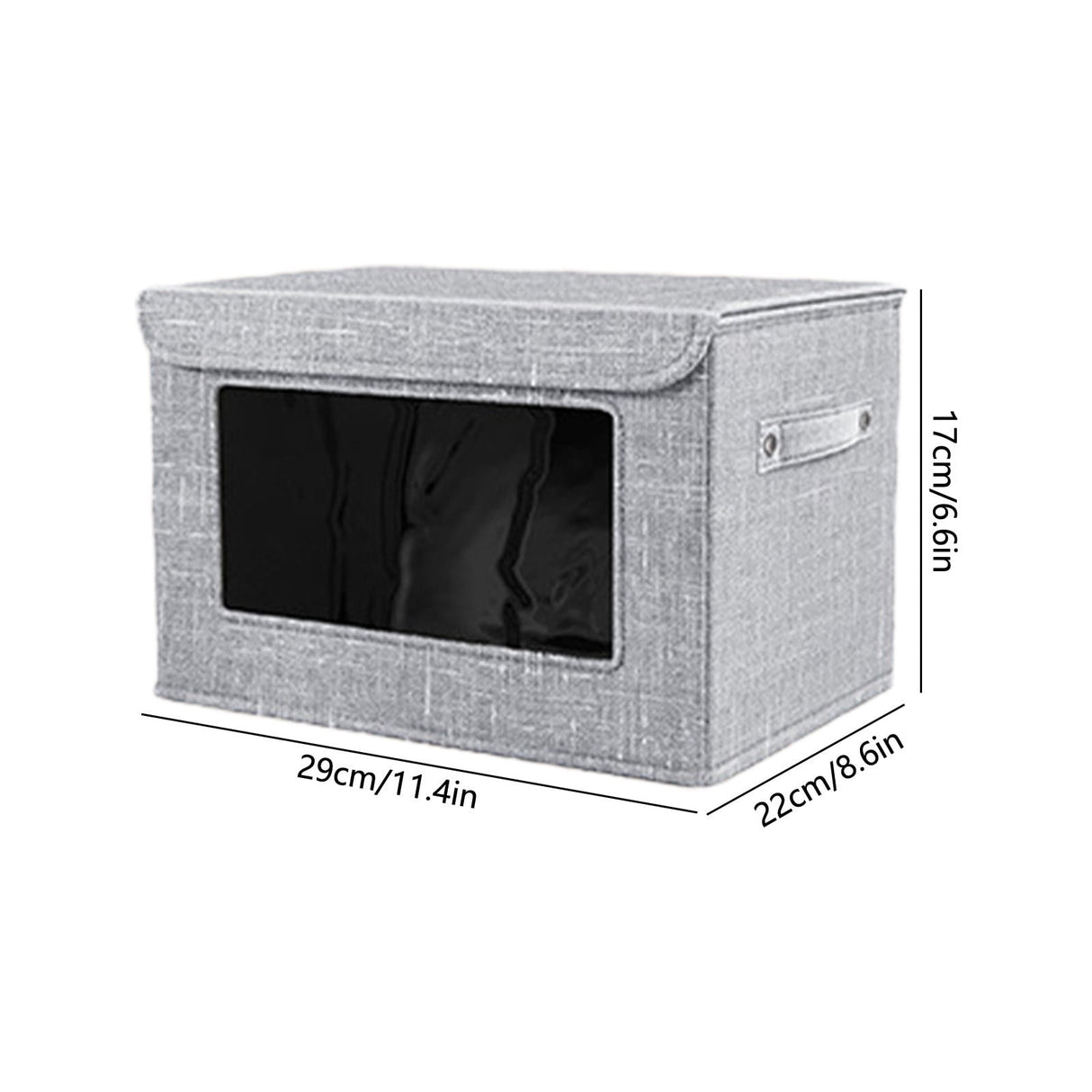 Wzzjkit Clothes Storage Bins, Foldable Storage Bin for Clothes, Clothing Storage Bins with Lid, Linen Storage Box with Clear Window& Zippers& Sturdy Handles S