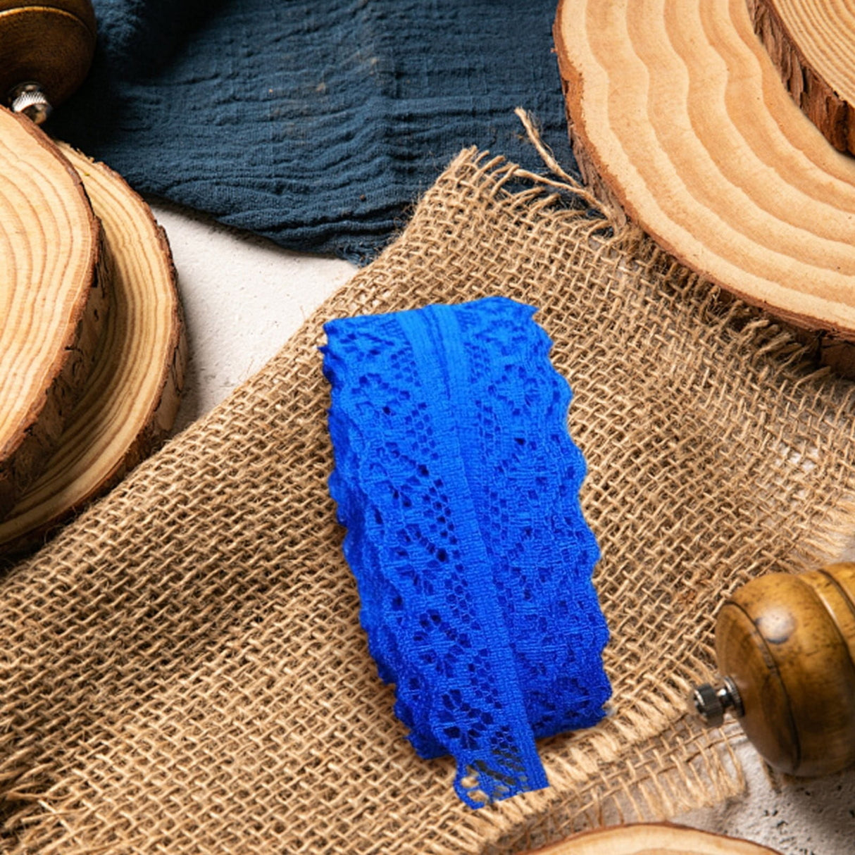 LGCASL 10 Yards Lace Ribbon 15mm Wide Trim Diy Fabric Decorative Sewing Rope Lace Cloth Strips Earrings Clothing Decoration Diy Handmade Hair Accessories Hairbands, 1 Roll of Lace Ribbon Lace Ribbon Blue