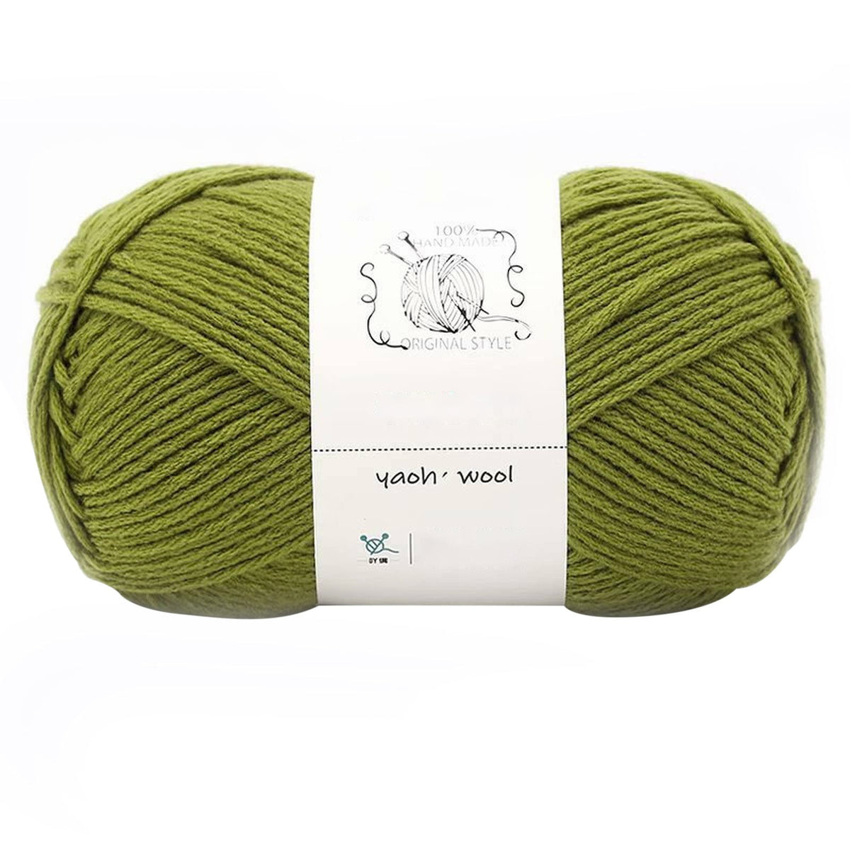 LGCASL Hand-Knitted Yarn #2 Pure White , 1Pc100G Hand Woven Cotton Yarn Soft Crochet Yarn for Hand Knitting Warm Sweater Sofa Cushion Scarf Diy Ebony Green