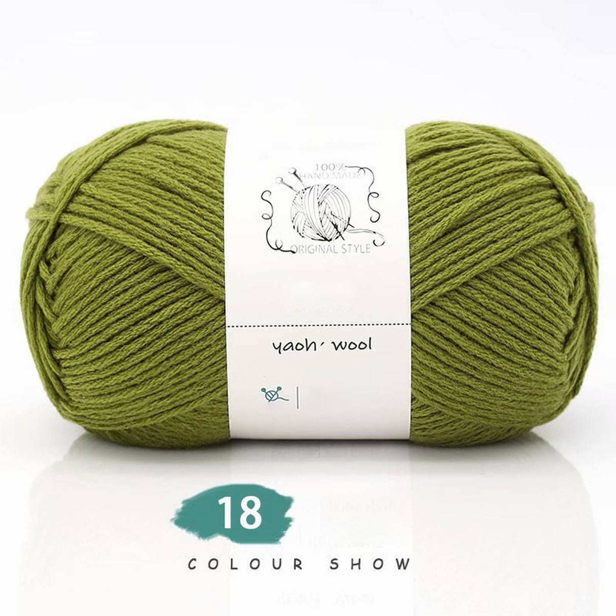LGCASL Hand-Knitted Yarn #2 Pure White , 1Pc100G Hand Woven Cotton Yarn Soft Crochet Yarn for Hand Knitting Warm Sweater Sofa Cushion Scarf Diy Ebony Green