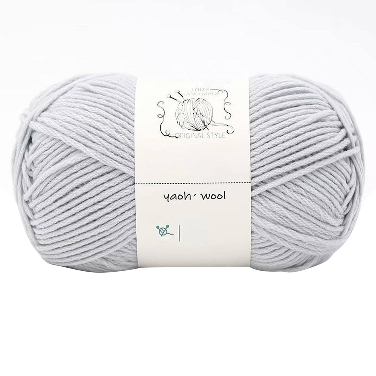 LGCASL Hand-Knitted Yarn #2 Pure White , 1Pc100G Hand Woven Cotton Yarn Soft Crochet Yarn for Hand Knitting Warm Sweater Sofa Cushion Scarf Diy Light Gray