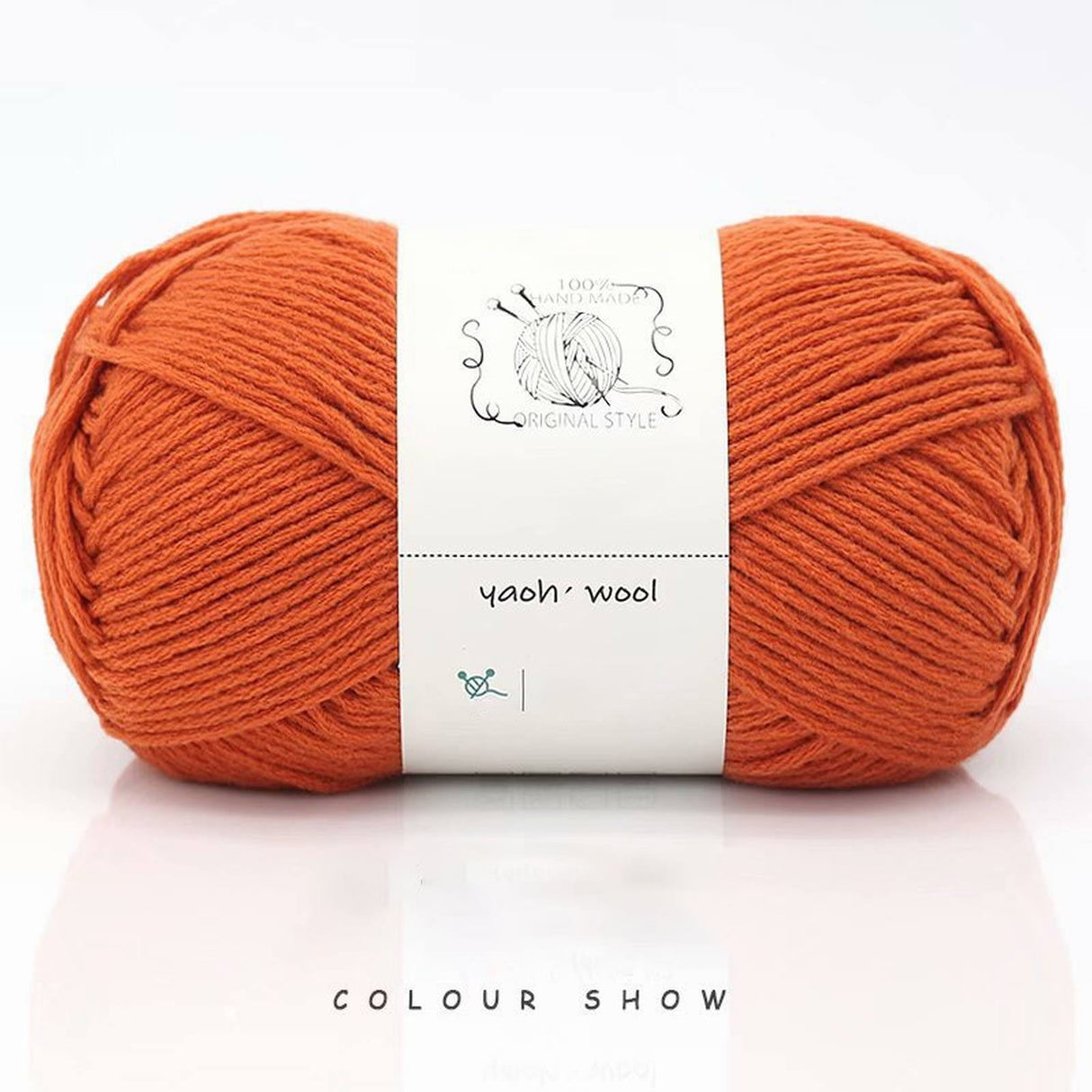 LGCASL Hand-Knitted Yarn #2 Pure White , 1Pc100G Hand Woven Cotton Yarn Soft Crochet Yarn for Hand Knitting Warm Sweater Sofa Cushion Scarf Diy Orange-Red