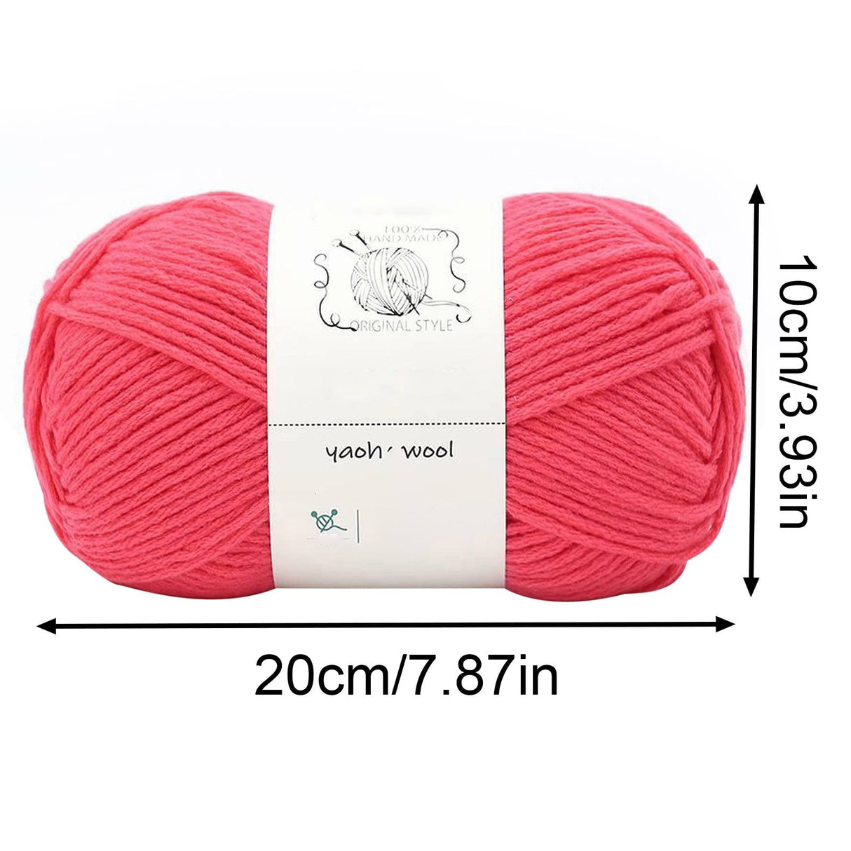 LGCASL Hand-Knitted Yarn #2 Pure White , 1Pc100G Hand Woven Cotton Yarn Soft Crochet Yarn for Hand Knitting Warm Sweater Sofa Cushion Scarf Diy Orange-Red