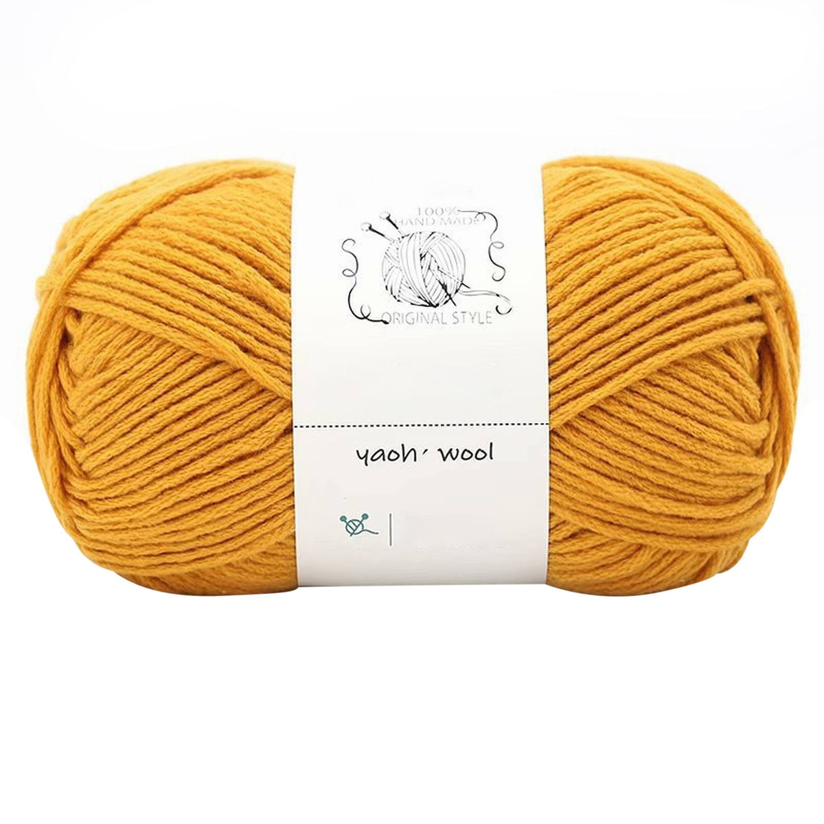 LGCASL Hand-Knitted Yarn #2 Pure White , 1Pc100G Hand Woven Cotton Yarn Soft Crochet Yarn for Hand Knitting Warm Sweater Sofa Cushion Scarf Diy autumn yellow