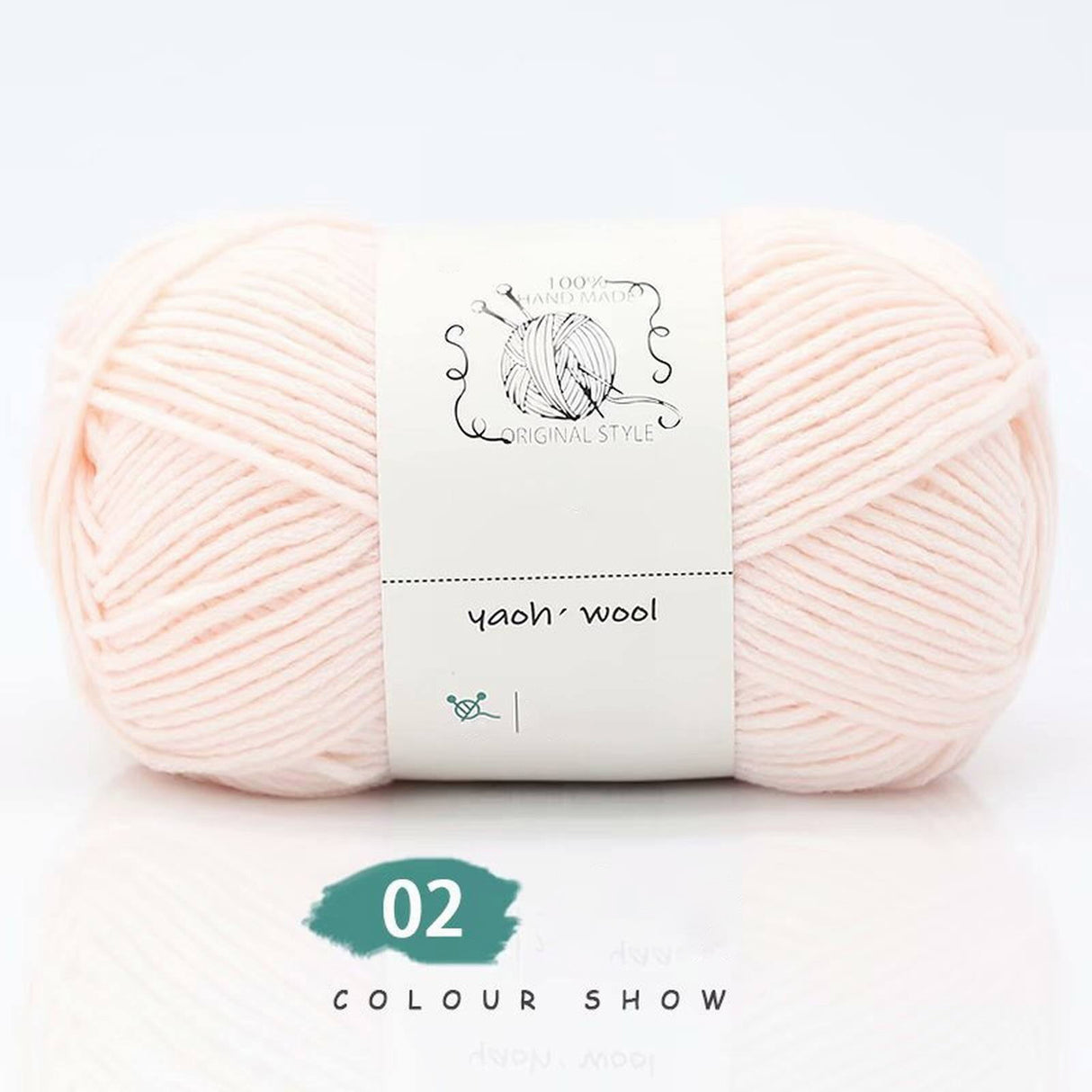 LGCASL Hand-Knitted Yarn #2 Pure White , 1Pc100G Hand Woven Cotton Yarn Soft Crochet Yarn for Hand Knitting Warm Sweater Sofa Cushion Scarf Diy light pink
