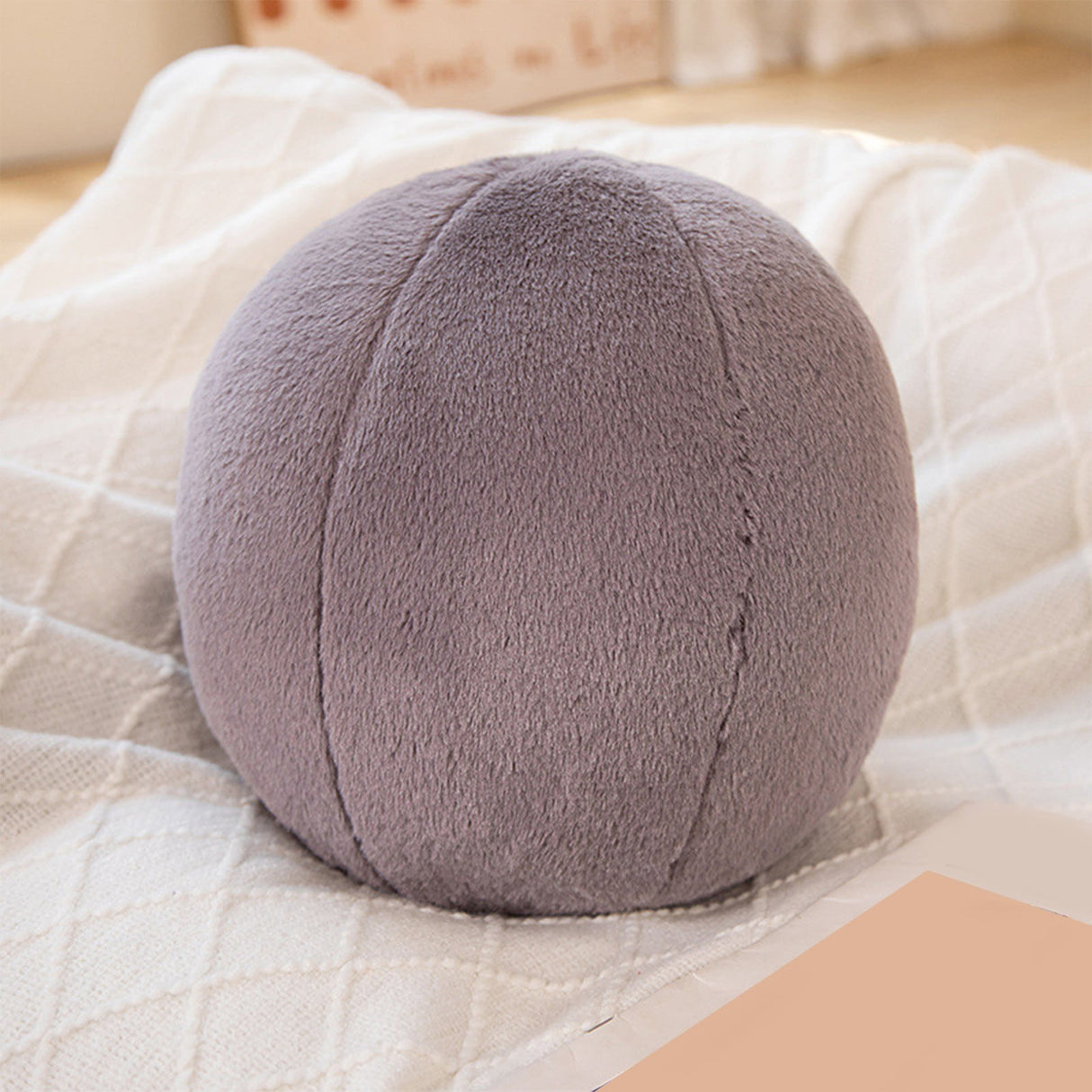 11.8 inch Ball Pillow Nordic Round Throw Pillows Boucle Ball Pillow Sphere Shaped Pillow Round Decorative Pillow for Couch, Sofa, Bedroom Brown