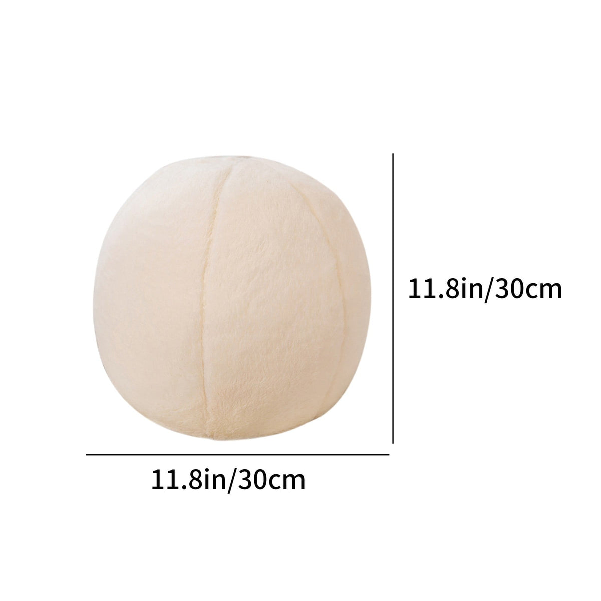 11.8 inch Ball Pillow Nordic Round Throw Pillows Boucle Ball Pillow Sphere Shaped Pillow Round Decorative Pillow for Couch, Sofa, Bedroom White