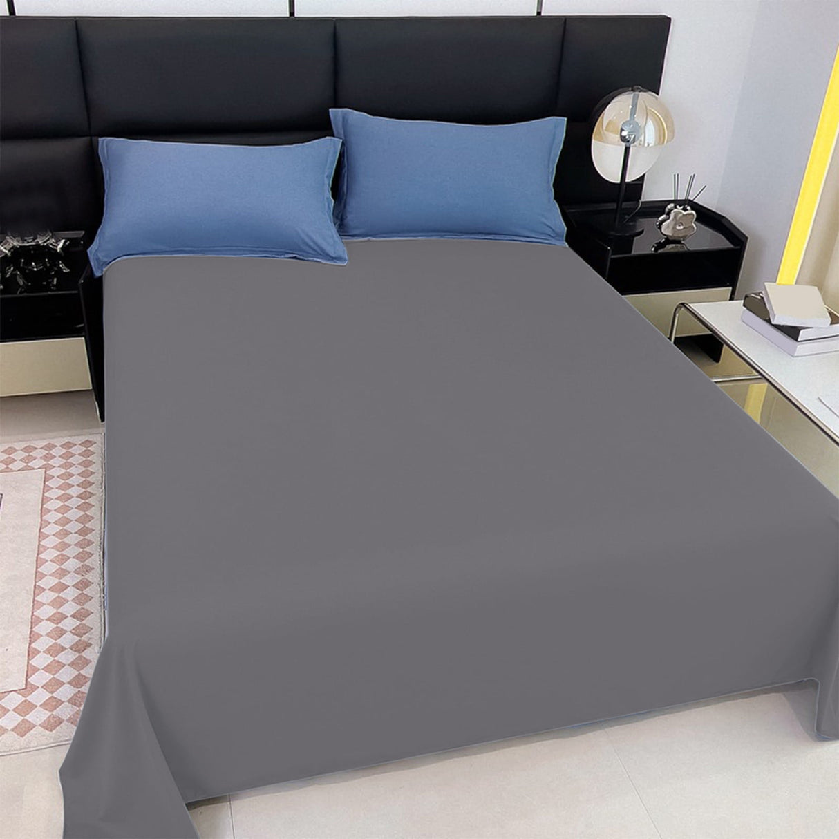 Waterproof Bed Flat Sheet ,Best Season Cotton Sheet-Long Staple Cotton Sheets Set, Soft Cotton Bed Sheets,Reusable Washable Mattress Protector Sheet, Furniture Cover for Bedding,Couch Black