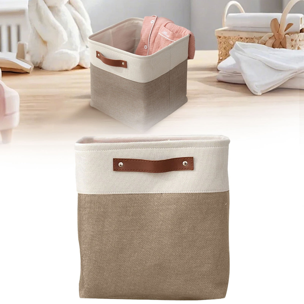 Transparent Zipper Clothing Storage Bag - Heavy-Duty Organizer for Blankets, Linen, Bed Sheets, Clothes & Pillows | Space-Saving Compression Bag Storage for Closet(11.81"DX9.05"WX5.9"H) Z1-Khaki