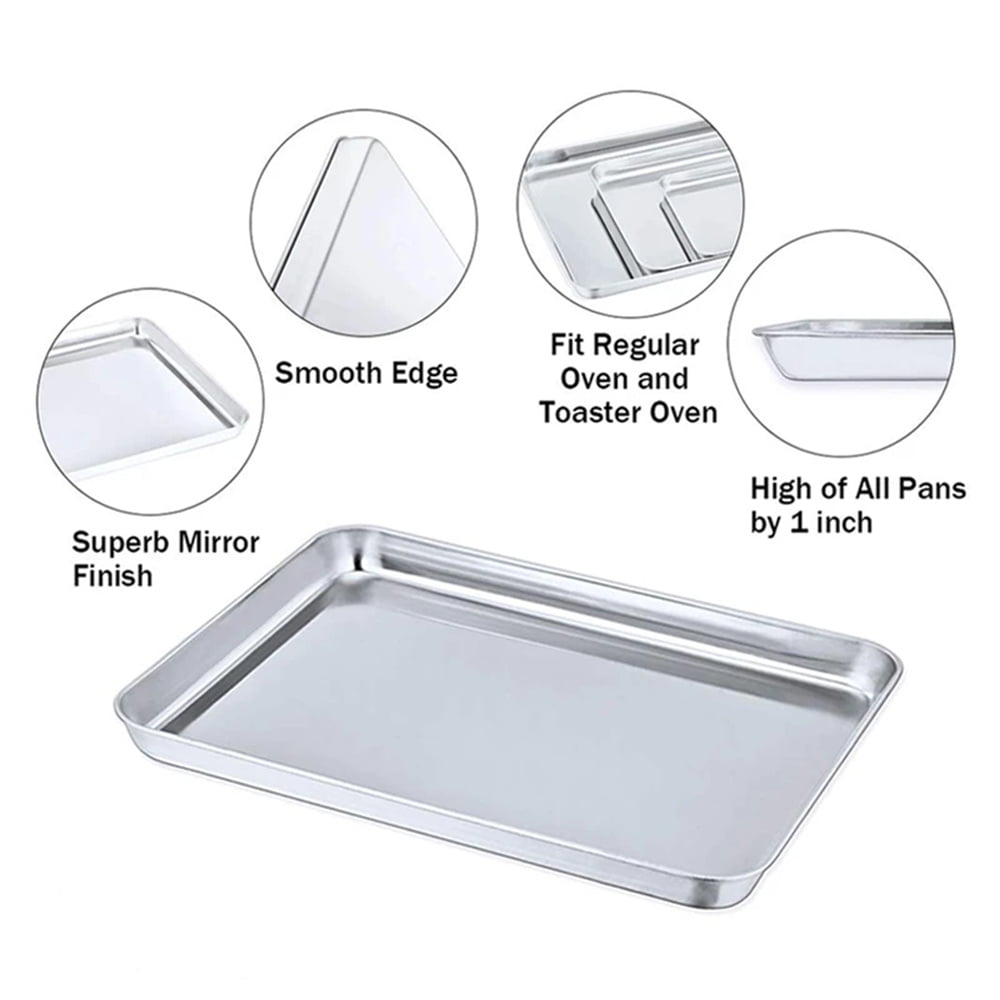 Baking Sheet With Cooling Rack, Half Sheet Pan With Wire Rack Set, Oven Baking Tray and Rack Set,15.75x11.8inch,Non Toxic & Easy Clean,Heavy Duty 10"