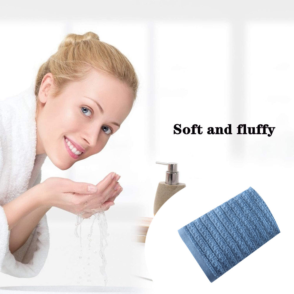 100% Cotton Soft and Absorbent Hand Towel-Waffle Hand Towels for Bathroom-Set of 2 Quick Drying Towels Sky blue