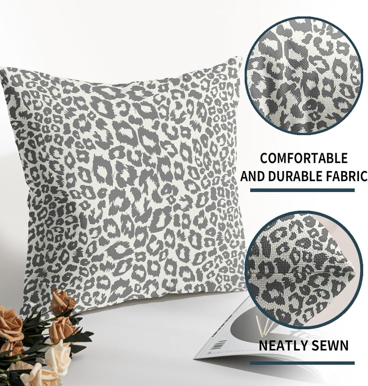 Lime Green White Leopard Print Pillow Covers 18x18 Inch Set of 2 Cheetah Animal Spots Decorative Throw Pillows For Couch Farmhouse Chinoiserie Pillow Cases Home Decor For Room Sofa Bed Porch Outdoor 20" x 20" Burgundy