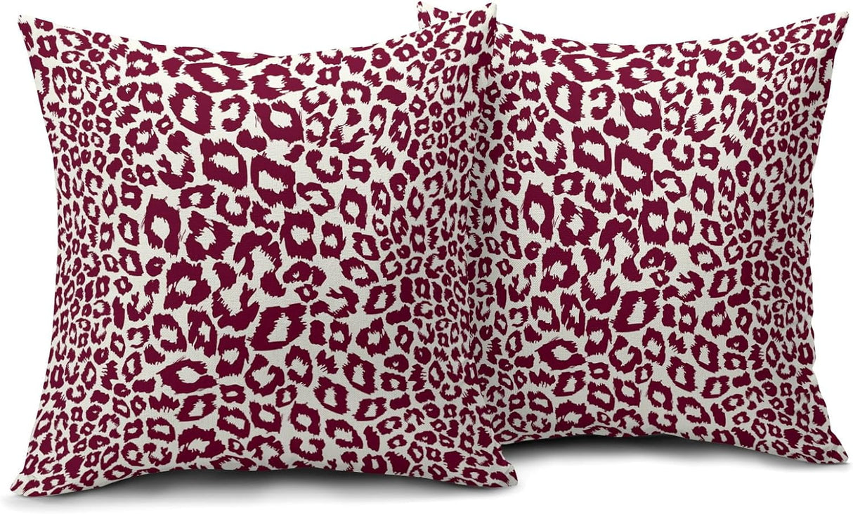 Lime Green White Leopard Print Pillow Covers 18x18 Inch Set of 2 Cheetah Animal Spots Decorative Throw Pillows For Couch Farmhouse Chinoiserie Pillow Cases Home Decor For Room Sofa Bed Porch Outdoor 16" x 16" Teal Leopard